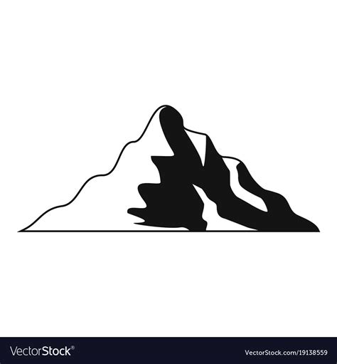 Snow mountain icon simple style Royalty Free Vector Image