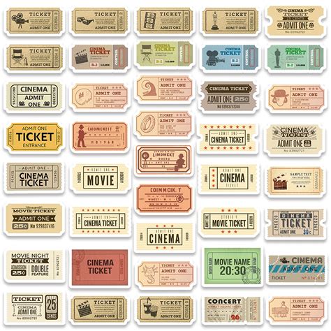 Vintage Movie Ticket Clip Art