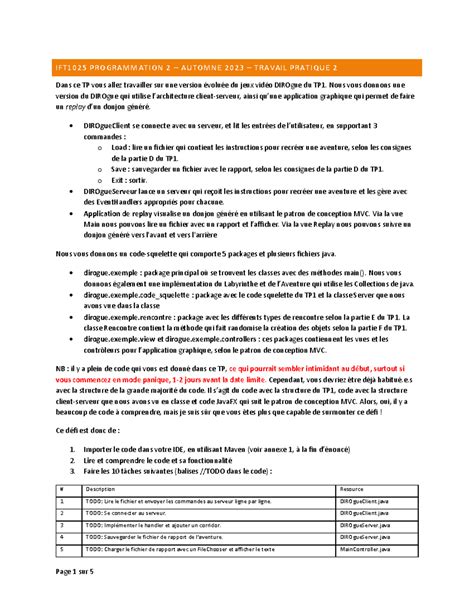 TP2 Enonce V IFT1025 PROGRAMMATION 2 AUTOMNE 2023 TRAVAIL