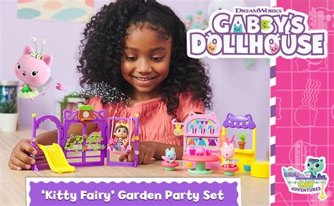 Gabbys Dollhouse Kitty Fairy Garden Party 18 Piece Playset With 3