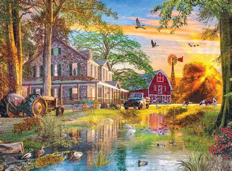 Sunset At The Farm 1000 Pieces Buffalo Games Puzzle Warehouse