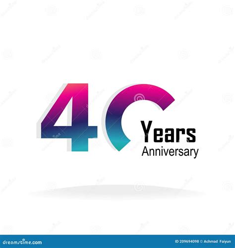 40 Year Anniversary Logo Vector Template Design Illustration Stock Vector Illustration Of