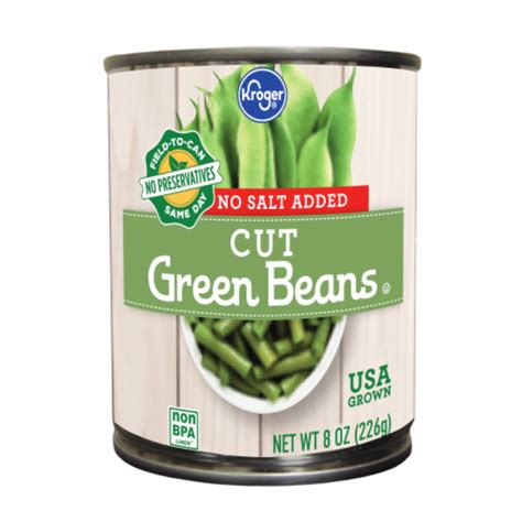 Kroger No Salt Added Cut Green Beans Oz Kroger