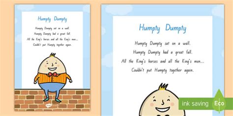 Humpty Dumpty Display Poster Teacher Made Twinkl