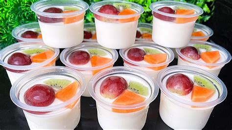 Lembut Dan Seger Banget Puding Cup Buah Kekinian Cocok Untuk Buka