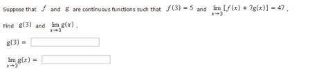 Solved Suppose That F And G Are Continuous Functions Such Chegg