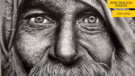 Old Man Hyper Realistic Portrait Sketch Time Lapse Youtube