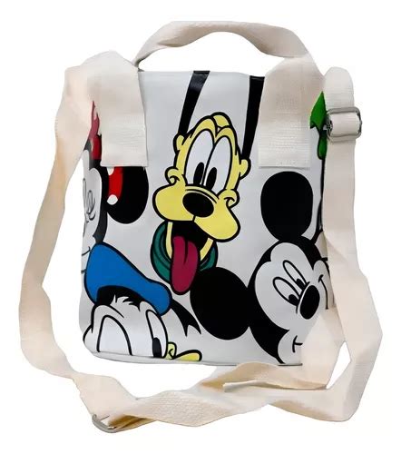 Bolsa Bandolera Micky Mouse Y Sus Amigos Color Crema Envío gratis