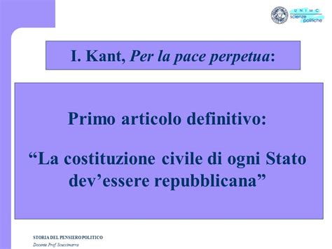 STORIA DEL PENSIERO POLITICO Docente Prof Scuccimarra STORIA