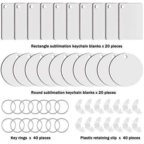 Duufin Pieces Sublimation Keychain Blanks Double Side Heat Transfe