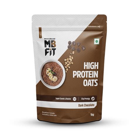 MuscleBlaze High Protein Oats ( 1 Kg (2.2 Lb), Dark Chocolate) | NUTRABAY™