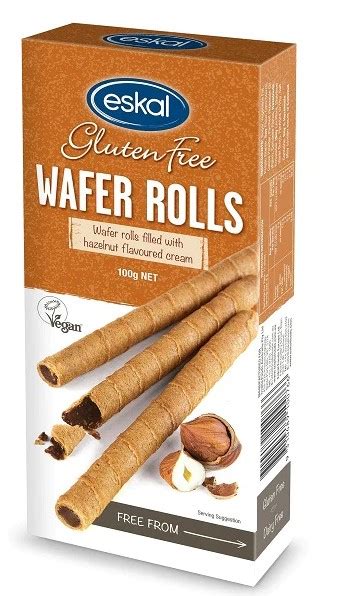 Eskal Gluten Free Wafer Rolls Hazelnut 100g