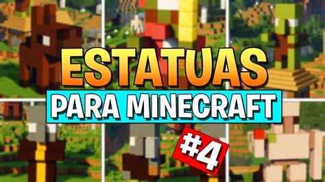 ESTATUAS Para DECORAR Tu MAPA SURVIVAL 4 Decoraciones Minecraft