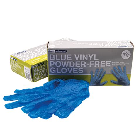 Disposable Blue Vinyl Gloves UK stock from Midpac Packaging.