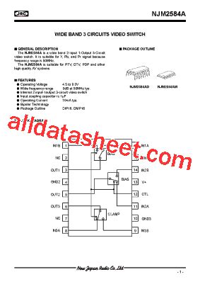 NJM2584A Datasheet PDF New Japan Radio