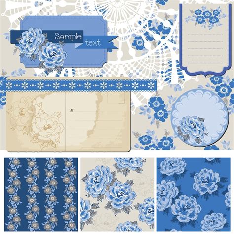 Premium Vector Scrapbook Design Elements Vintage Flowers