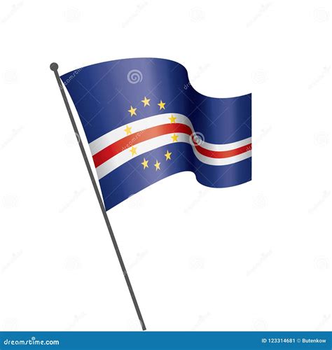 Bandeira De Cabo Verde Ilustração Do Vetor Em Um Fundo Branco