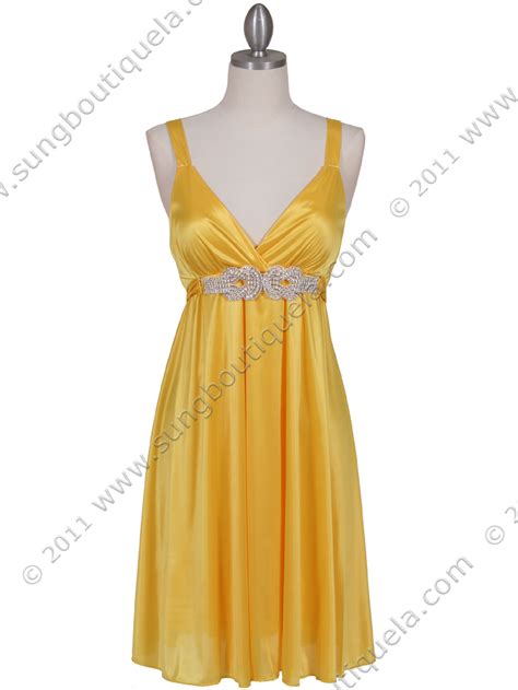 Yellow Cocktail Dress Sung Boutique La