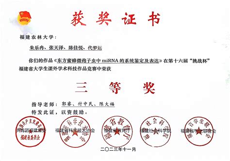 喜讯！我院本科生科技作品荣获十六届“挑战杯”福建省课外学术作品竞赛省赛三等奖