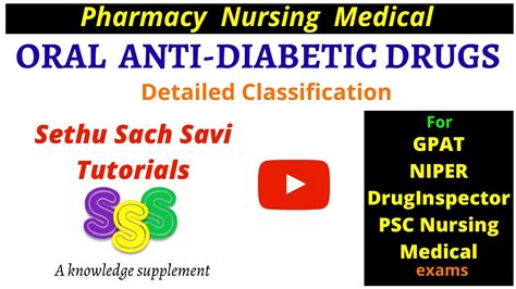 Classification Of Oral Antidiabetic Drugs Based On Pharmacology And