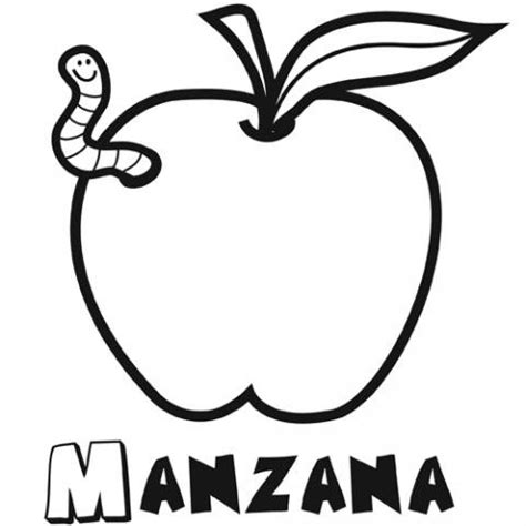 Dibujo manzana para colorear. Imágenes gratis de frutas