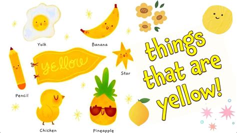 Things That Are Yellow Yellow Colour Objects For Kids School Learn