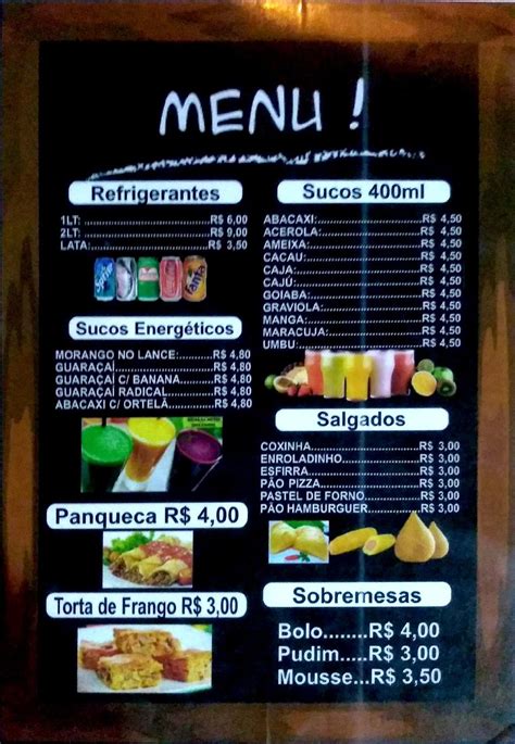 Menu Em Novo Sabor Hamburgueria Restaurante Brasil