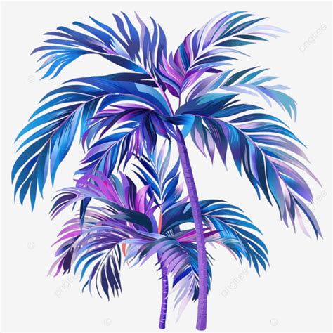 Vibrant Palm Tree With Purple And Blue Leaves Palm Tree Purple Blue