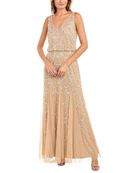 Aidan Mattox Adrianna Papell Bead Sequin Maxi Dress Lyst