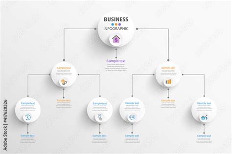 Business hierarchy organogram chart infographics. Corporate ...