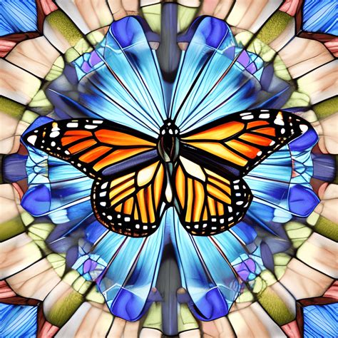 Small Monarch Butterfly Stained Glass · Creative Fabrica