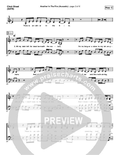 Another In The Fire (Acoustic) Choir Sheet Music PDF (Hillsong UNITED ...