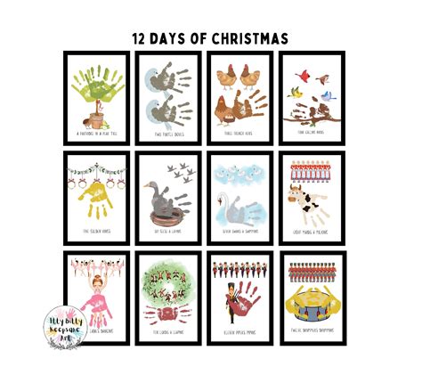 12 Days of Christmas Handprint Template / Winter Kids Crafts ...