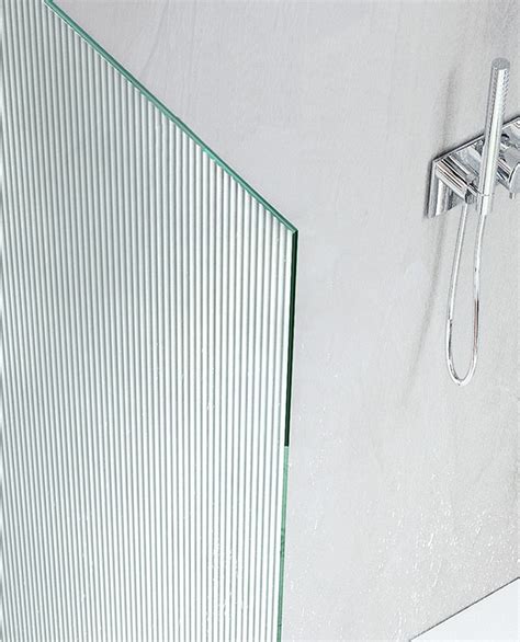 Reeded Glass Hinged Bath Screen Fluted Shower Glass Reeded Bath Screens