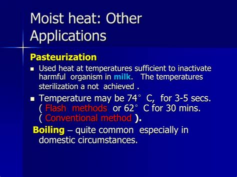 Moist Heat Applications To Control Microorganisms Concept Map United