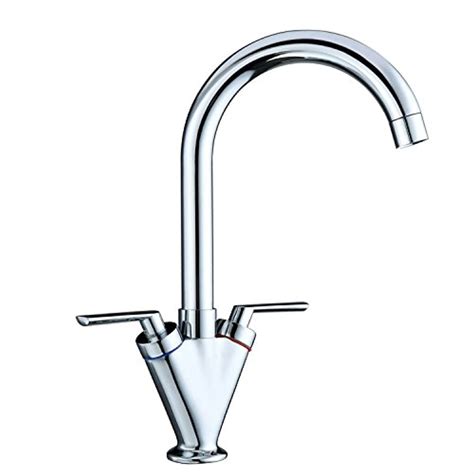 Funime® Kitchen Sink Mixer Taps Monobloc Swivel Spout Chrome Brass Dua