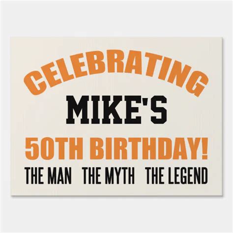 Funny 50th Birthday For Men Sign Zazzle