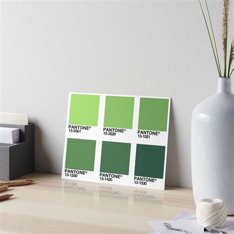 "Shades of Green - Pantone Swatches" Art Board Print by ManyaMalhotra ...