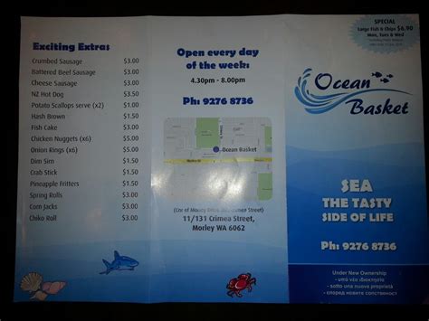 Ocean Basket Menu, Menu for Ocean Basket, Morley, Perth - Urbanspoon/Zomato