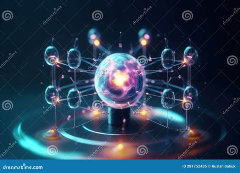 Atomic Nucleus Electrons Neutrons Protons. Model Shows That An Atom Is ...