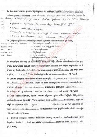 Protetik Diş Tedavisi Final Soruları 2009 Sayfa 2 Vize ve Final