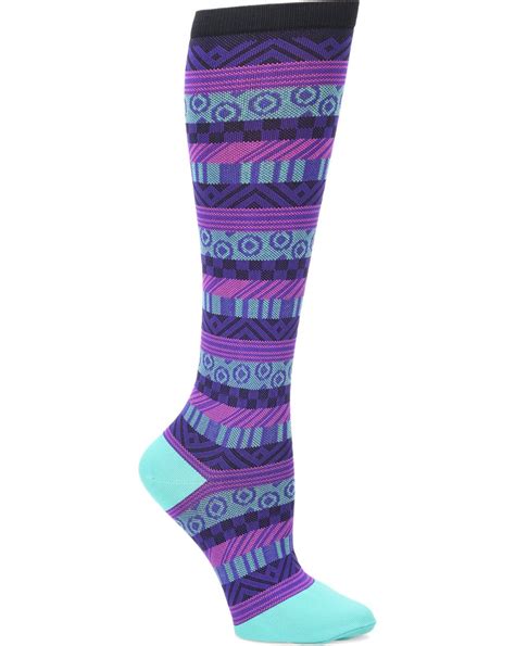 Shop The Compression Socks Product In Fun Stripes Purple