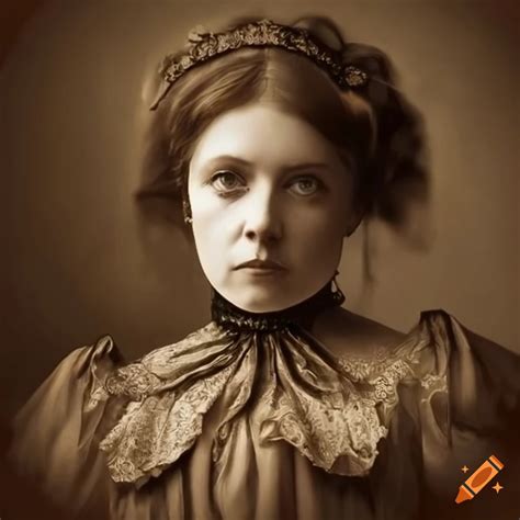 Sepia Portrait Of A Haunting Victorian Lady On Craiyon