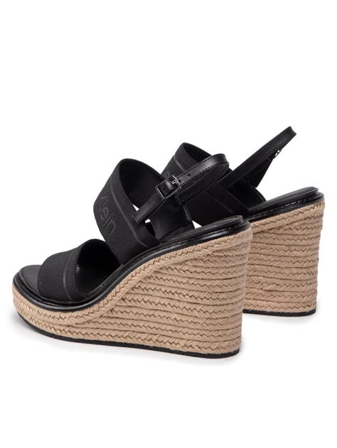 Calvin Klein Espadryle Wedge Sndl He Hw Hw Czarny Modivo Pl