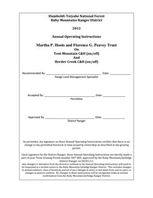 Fillable Online Fs Usda 2012 Annual Operating Instructions Tent