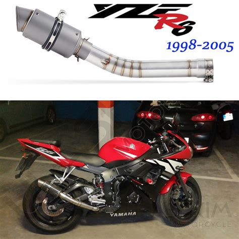 R Motorcycle Stainless Steel Exhaust Escape Muffler Middle Link Pipe