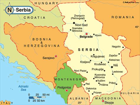 Serbia Map - TravelsFinders.Com