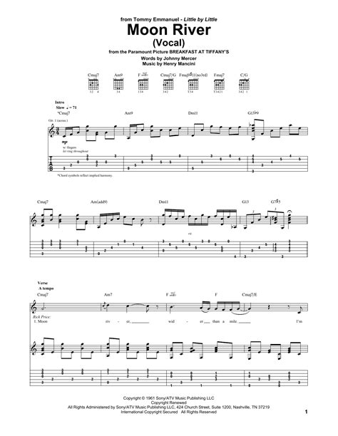 Moon River By Tommy Emmanuel Sheet Music For Guitar Tab At Sheet Music