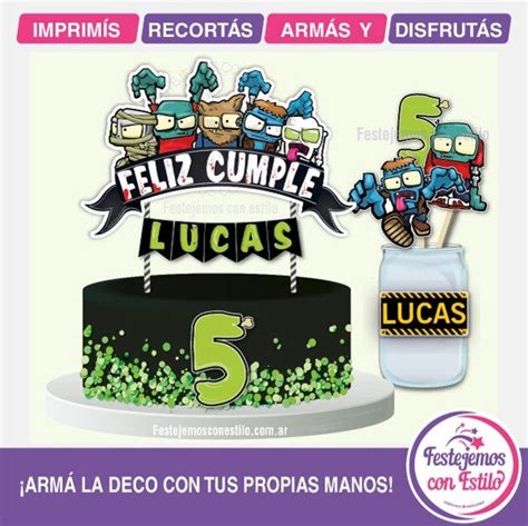 Zombie Infection Cake Topper Imprimible Personalizado Festejemos Con