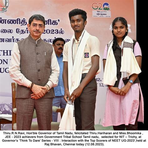 Thiru R N Ravi Hon Ble Governor Of Tamil Nadu Interacted With The